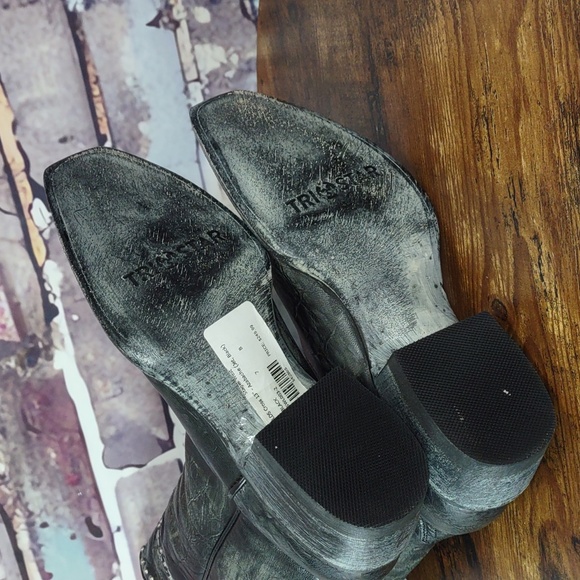 Tri Star "Azabache" Jet Black Leather Boots - Picture 9 of 13
